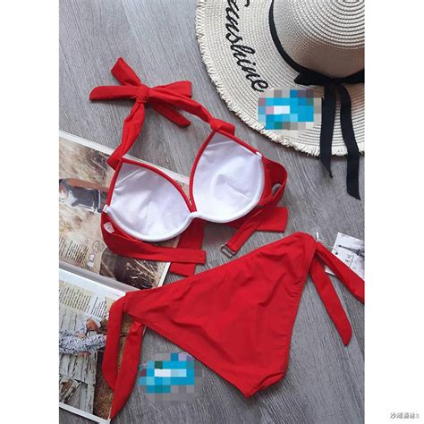 Swimwear Women Halter Bikini 2020 Summer Sexy Red Black Solid