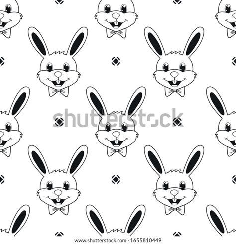 Cute Rabbit Seamless Pattern Vector Hand Stock Vector Royalty Free 1655810449 Shutterstock