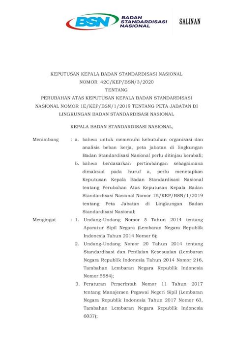 Pdf Keputusan Kepala Badan Standardisasi Nasional Deputi Bidang