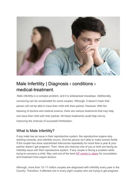 PPT - Male Infertility _ Diagnosis › conditions › medical-treatment. PowerPoint Presentation ...