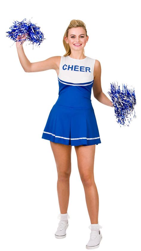 Blue White Cheerleader Costume All Ladies Costumes Mega Fancy Dress