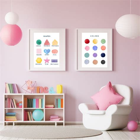 Shapes Educational Poster Colors Poster Classroom Decor - Etsy