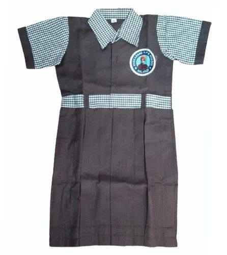 Summer Cotton Dark Brown Girls School Uniform, Medium, Age Group: 7 ...