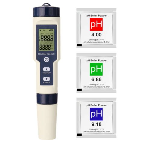 Medidor De Prueba Combinado Multiparamétrico Profesional 5 En 1 Ph Ec