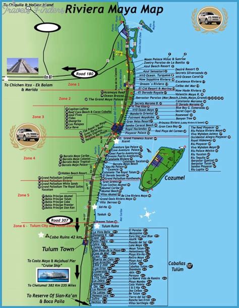 Riviera Maya Map - TravelsFinders.Com