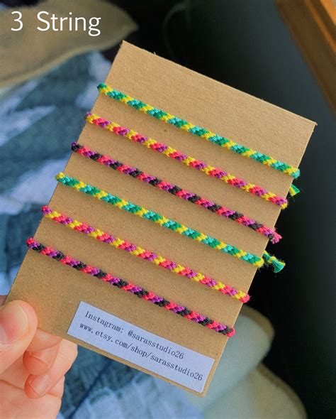 Custom Candy Stripe Friendship Bracelets And Anklets Etsy