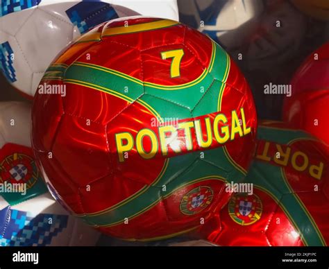 Portugal soccer ball in national colors Stock Photo - Alamy