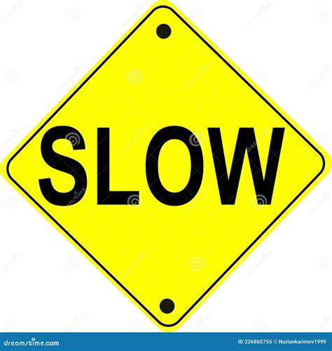 Vector Illustration Of A Road Sign Warning Drivers To `slow Down