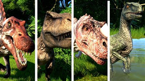 Ceratosaurus Vs Spinosaurus Vs Tyrannosaurus Vs Velociraptor Jurassic