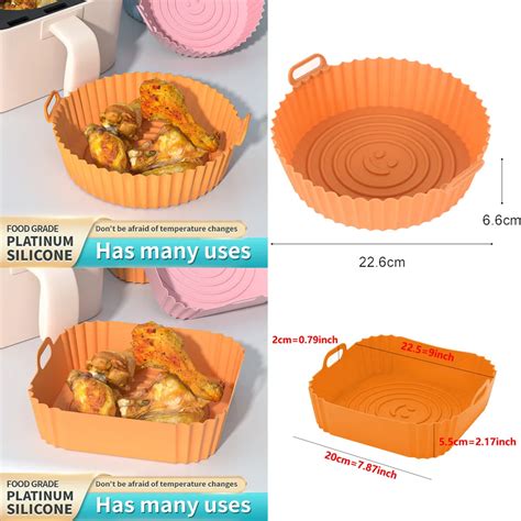 20cm Air Fryers Oven Baking Tray Fried Chicken Basket Mat Airfryer