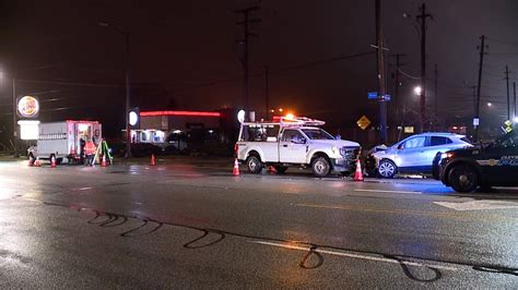 Car Hits Cleveland Public Power Truck