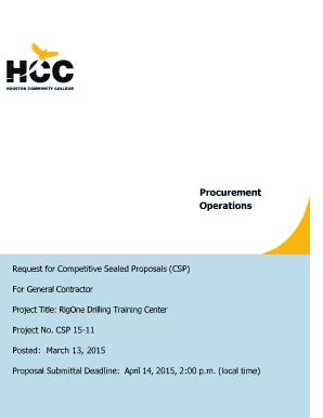 Fillable Online Hccs Request For Competitive Sealed Proposals CSP