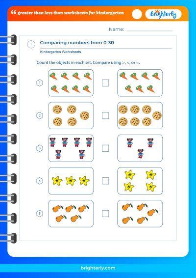 Free Greater Than Less Than Worksheets Kindergarten [PDFs]