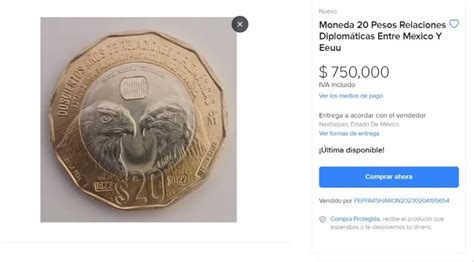 Conoce la moneda de 20 de las tres águilas que ofrecen en 750 mil