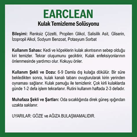 Vetcure Ear Clean Kedi ve Köpek Kulak Temizleme Solüsyonu 50 ML Kedi