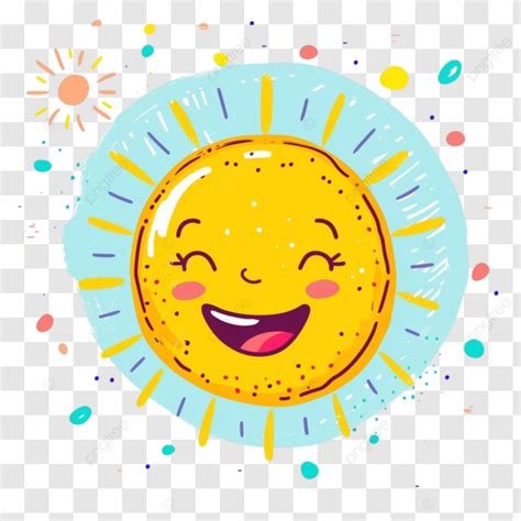 Um Sol De Desenho Animado Os Olhos Fechados E Sorrindo PNG Sol