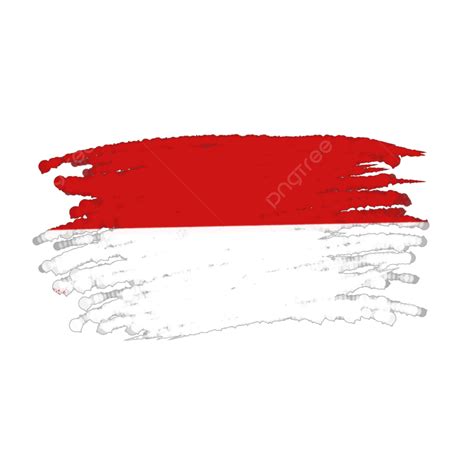 Red And White Flag Of Indonesia Clipart Vector Design Recolorable Water