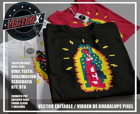 Vector Editable Virgen De Guadalupe Pixel