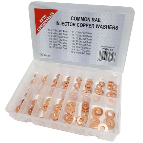 Assorted Box Of Common Rail Injector Copper Washers 150 Pieces