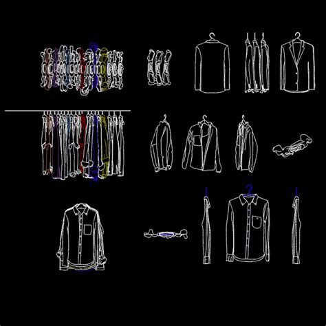 hanged clothes dwg  cad blocks freedwgfile