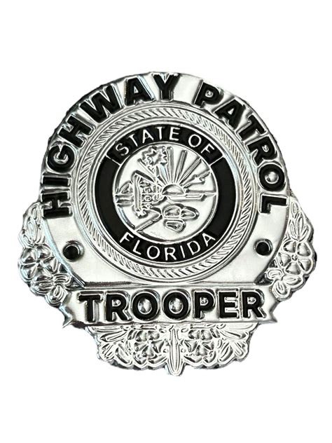 Florida Highway Patrol Shiny Flexible State Trooper Badge Pvc Rubber