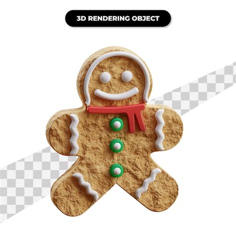 Premium Psd D Rendering Illustration Of Gingerbread Man