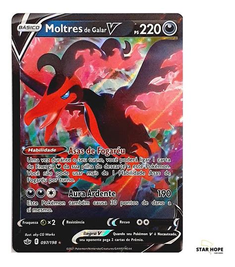 Carta Pok Mon Moltres De Galar V Reinado Arrepiante Parcelamento Sem