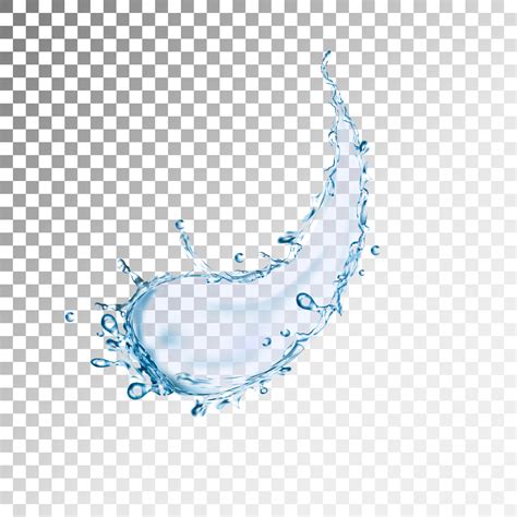 Realistic Blue Water Splash With Drops Vector Illustration