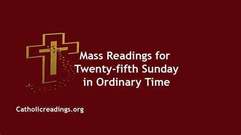 Sunday Mass Readings For September Th Sunday In Ordinary Time