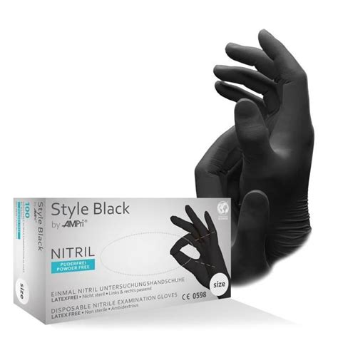 Gants En Nitrile Noir Pi Ces Bo Te Taille Xxl Non Poudr S