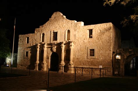 Alamo Veille Toujours Nuit San Antonio Texas Tats Unis