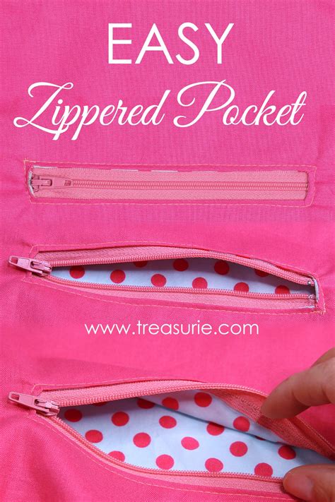 ZIPPER POCKET How To Sew A Zipper Pocket TREASURIE