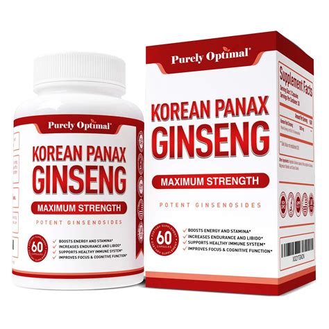 Buy Premium Korean Red Panax Ginseng 1200mg Vegan S Max Strength Root Powder Extract