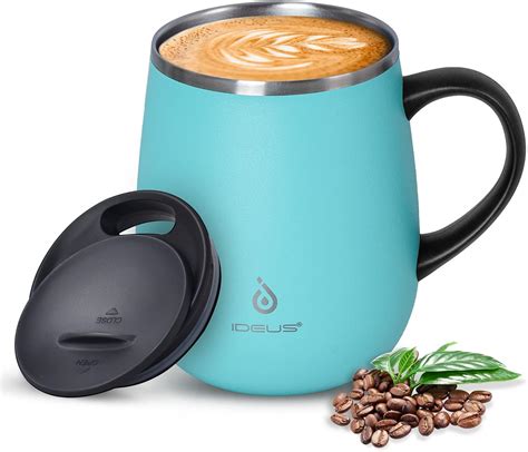 Ideus Coffee Mug Ml Oz Double Wall Vacuum Insulated Stainless