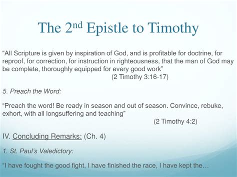 Ppt The Second Epistle Of St Paul The Apostle To Timothy Powerpoint