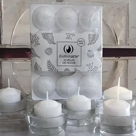 Velas De Noche Blancas S Aroma Iluminarte X 12 Materia Prima MDP