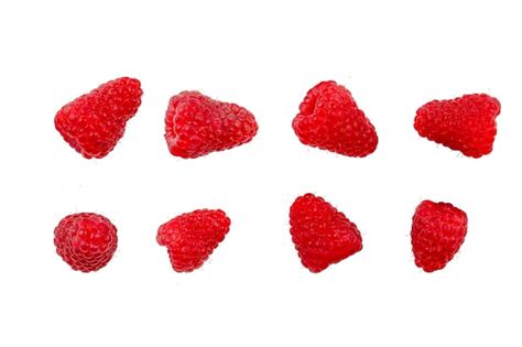 Premium Photo Ripe Red Raspberry Isolated On White Background