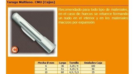 Tarugos Ladrillo Hueco Macizo Durlock De Multiuso U Econotools