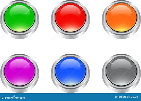 Set Of Glossy Blank Buttons Stock Vector Illustration Of Computer