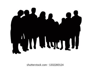 Big Family Silhouette Vector Stock Vector (Royalty Free) 1332283124 ...