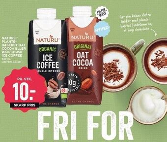 Naturli plantebaseret oat cocoa el økologisk ice coffee tilbud hos MENY