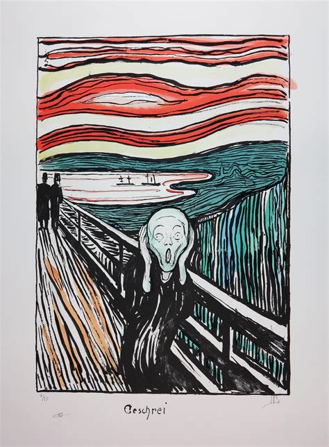 EDVARD MUNCH - THE SCREAM 1895 - HANDSIGNED & NUMBERED LITHOGRAPH ...