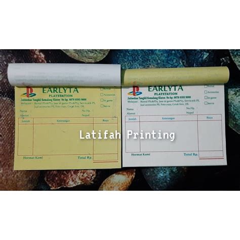 Jual Nota Custom Nota Ps Nota Rental Ps Nota Sewa Ps Nota Shopee Indonesia