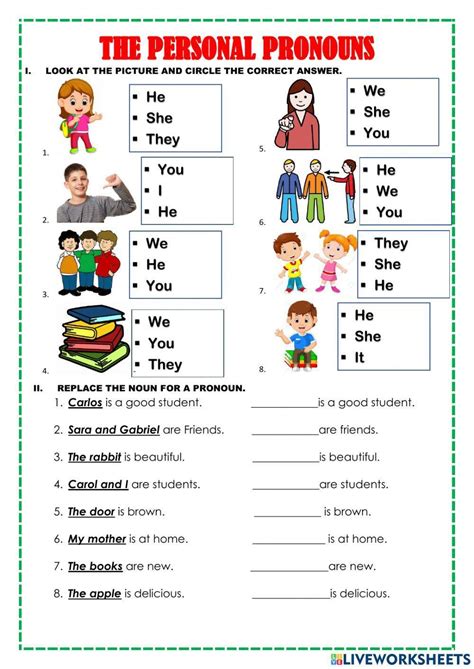 Lets Practice The Personal Pronouns Worksheet Live Worksheets Worksheets Library