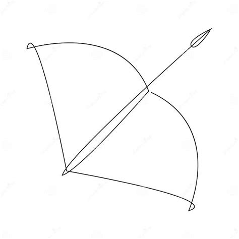 Astrological Sagittarius Zodiac Sign One Line Drawing Astrology Emblem