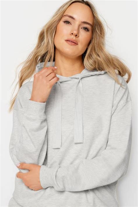 Lts Tall Womens Light Grey Drop Shoulder Hoodie Long Tall Sally