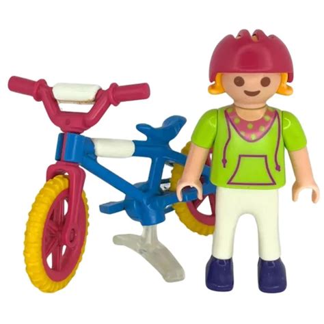 FIGURINE PLAYMOBIL GARÇON avec vélo EUR 2 99 PicClick FR