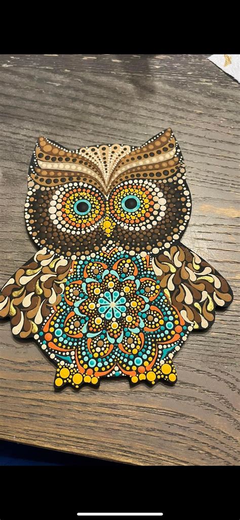 Pin By Julie Tarbunas On Dot Painting In Dot Painting Owl