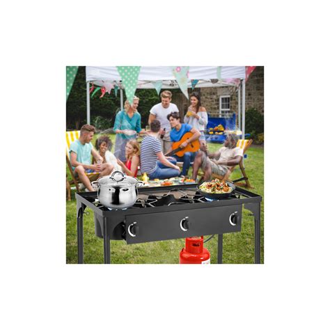 Goplus Portable Propane 225 000 BTU 3 Burner Gas Cooker Outdoor Camp