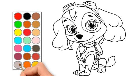 Como Dibujar Y Colorear A Skye De Paw Patrol Patrulla Canina Dibujos